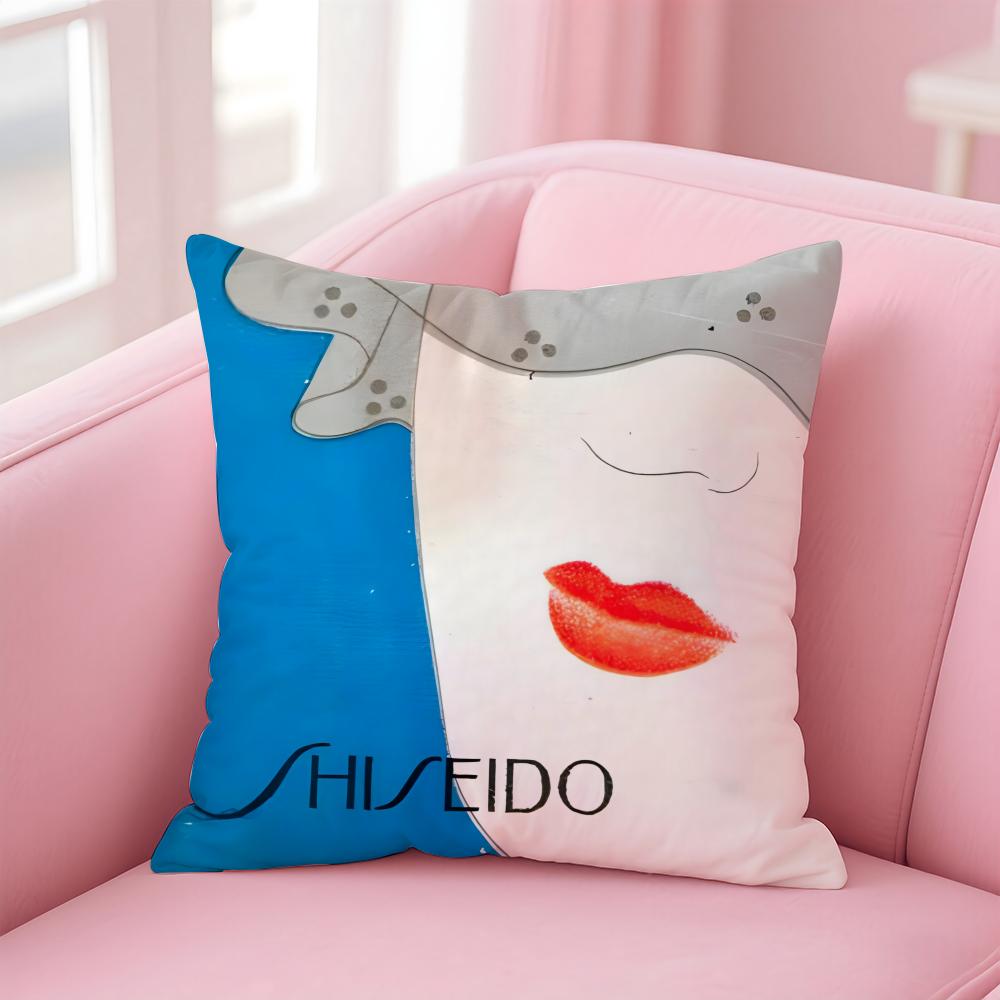 

S-Shiseido Cushion Cover Comfortable Reversible Pillow Cover Ideal for Car Sofa Bedroom & Beyond 12x12Inch