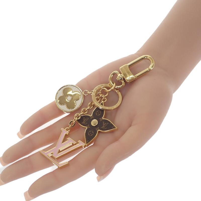 Louis Vuitton M01187 Monogram Schlüsselanhänger Gold/Rosa Metall Damen