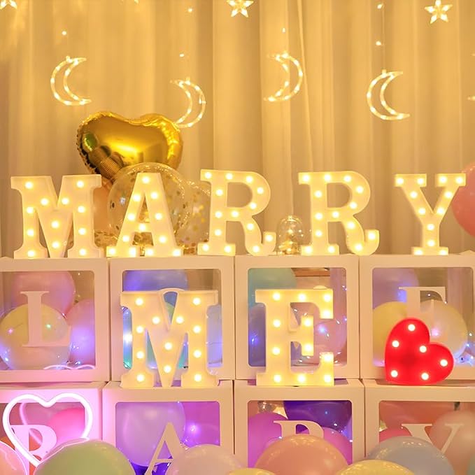 Led Letter Lights: Light‑Up Letters Warm White Alphabet Symbol Lights Battery‑Powered High‑Brightness Pure Lamp for Wedding Birthday Party Event