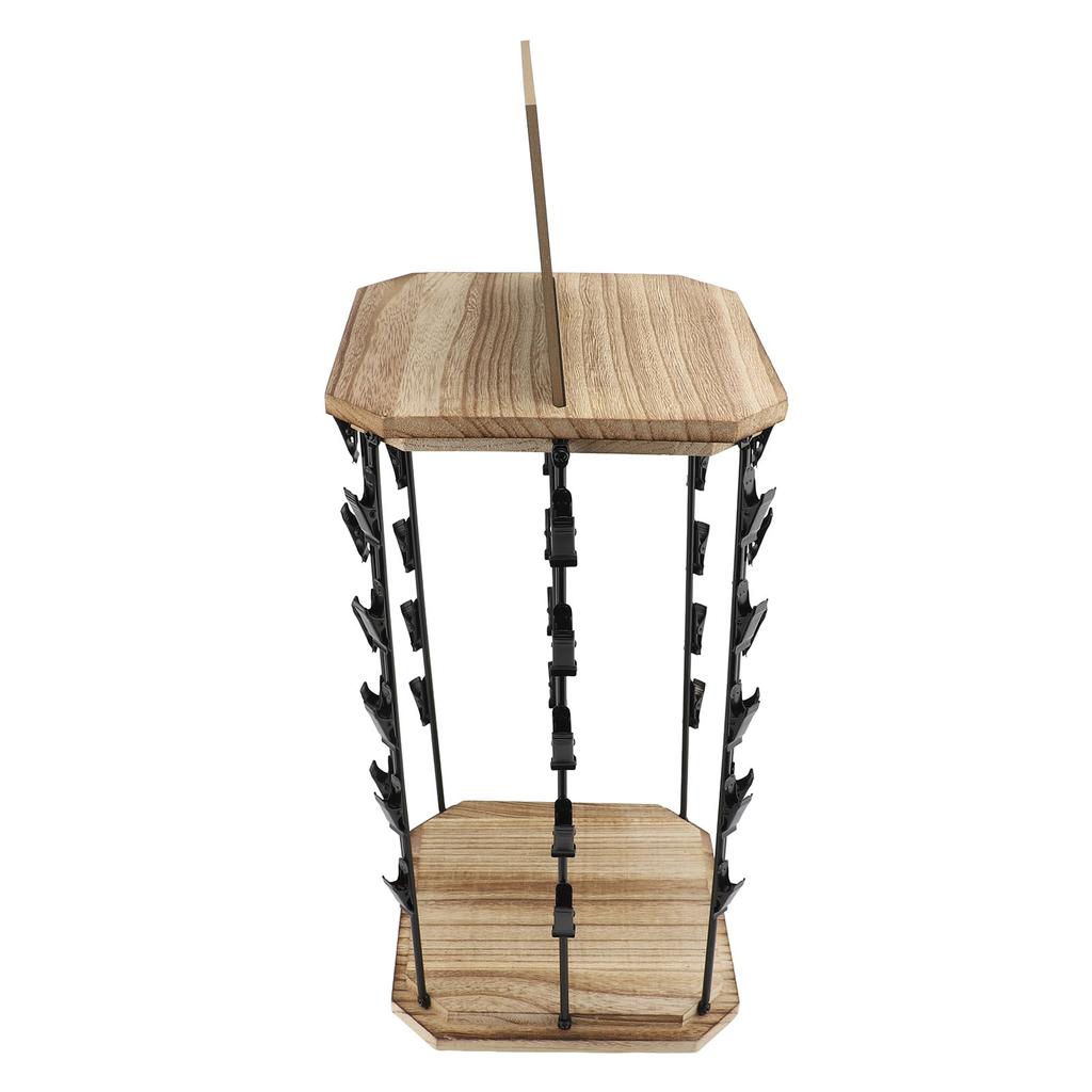 Chipständer 5 Etagen 40 Klemmen 360 Grad drehbar Snack-Organizer mit Holzfuß für