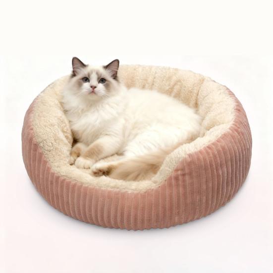 Flannel Cat Bed Thickened Filling Soft Velvet Cat Nest Washable Anti-Slip Moisture-Proof Bottom Warm Pet Nest Bed