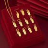 Vietnam Gold Sand Pendant Necklace & Gold Plated Three Worlds Bracelet