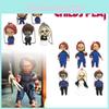 Chucky Braut Puppe Spielzeug Figur Schlüsselanhänger Anhänger Dekoration 5 Geisterpuppen mit Wackelköpfen 6cm Höhe