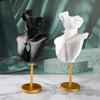 Stylish Neck Model Stand Necklace Showcases Stand Earrings Holder Resin Texture Jewelry Holder for Showcasing Jewelry