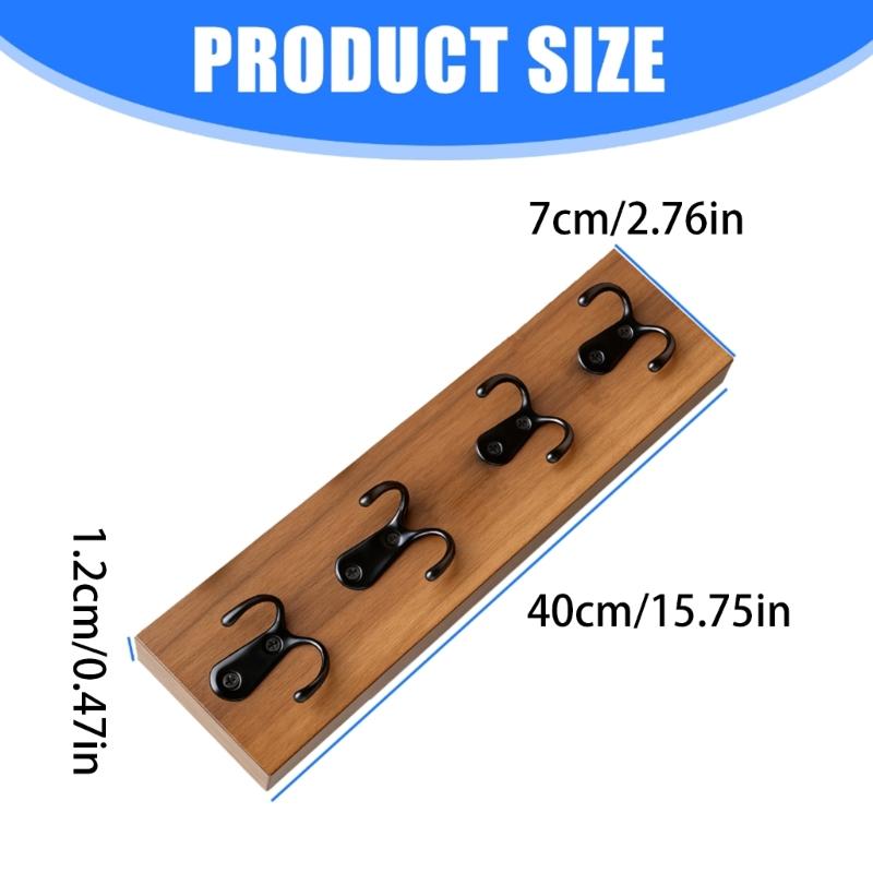 Vertical Wall Mounted Key Holder Space Saving Hanger Wood Key Rack with Hook Decorative Farmhouse Hanger Enduring