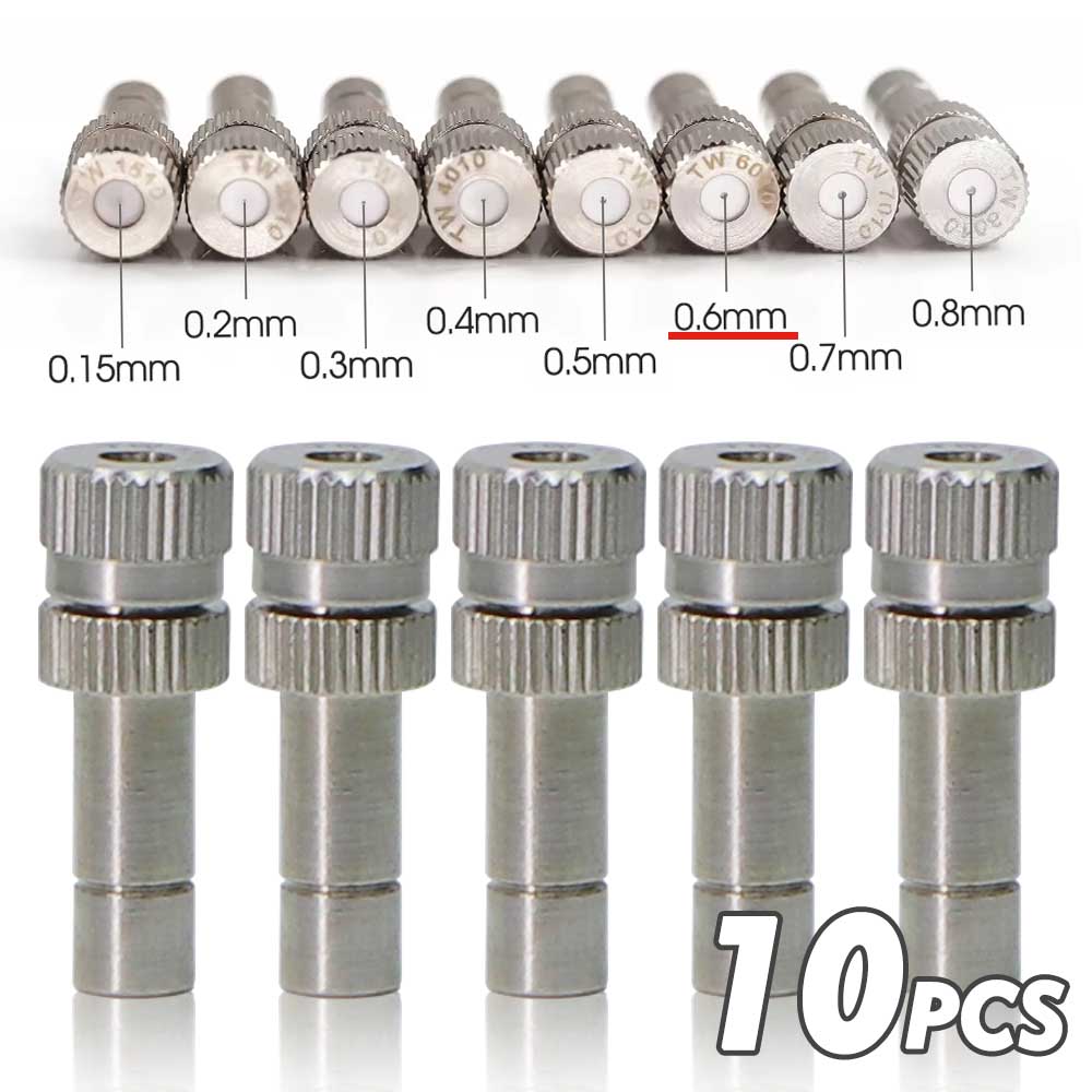 6mm 0,15-0,8mm Niederdruck-Zerstäuberdüsen Feinsprüher Slip-Lock für Bewässerung im Außengarten, Befeuchtung, Kühlung