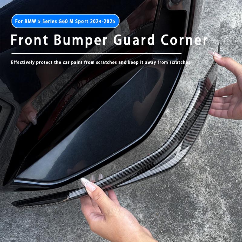 For BMW 5 Series G60 M Sport 2024-2025 Front Bumper Corner Guard Decorative Strip Front Shovel Anti-collision Strip Wrap Trim