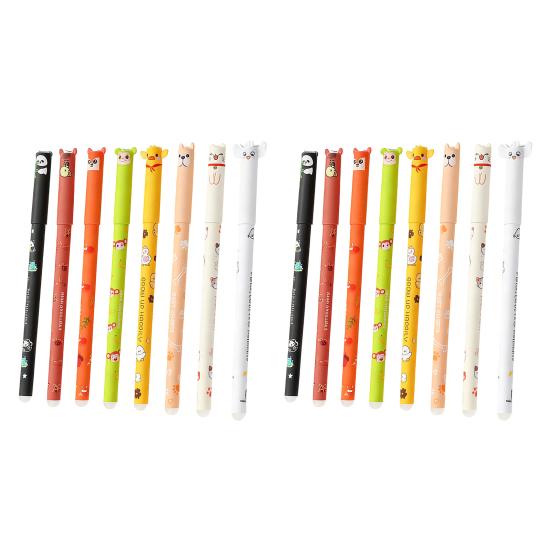 Cartoon Erasable Pen Set 8 Colors Smooth Writing Gel Pens Cute Animal Designs 0.7mm Ink Erasable Gel Pens for Reusable Notes Holiday Cards