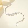 S999 Sterling Silver Heart-to-heart Double Heart Bracelet, Simple and Sweet Bracelet, Romantic Silver Bracelet