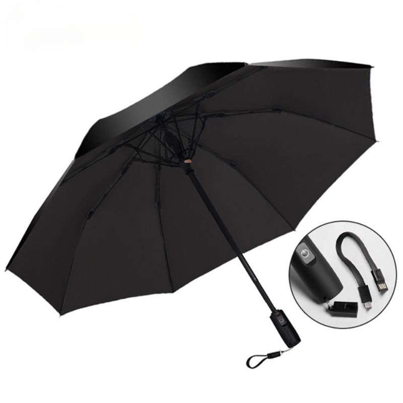 Купить Высококлассный USB заряжаемый складной зонтик с вентилятором ...