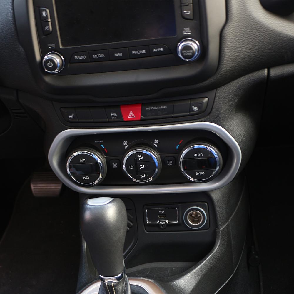 For Jeep Renegade 2015 2016 2017 2018 2019 Center Console Dashboard AC Air Condition Switch Button Panel Cover Trim Sticker