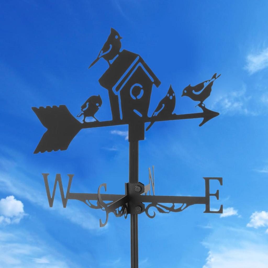 Outdoor Weather Vane Measuring Tools Farm Scene Roof Mount Wind Direction Indicator, for Garden