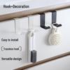 Z-Shaped Dual-Use Coat Rack: 2-Piece No-Punch Hook for Cabinet, Kitchen, Bath, Bedroom