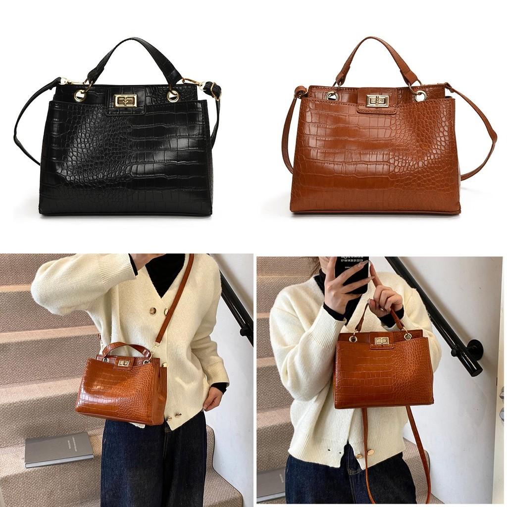 Stylish High-quality Crocodile Pattern Handheld Small Square Bag For Women With Large Capacity