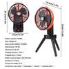 Portable Battery Powered Camping Fan USB Rechargeable Variable 3 Speed LED Light ,Outdoor multifunctional camping fan