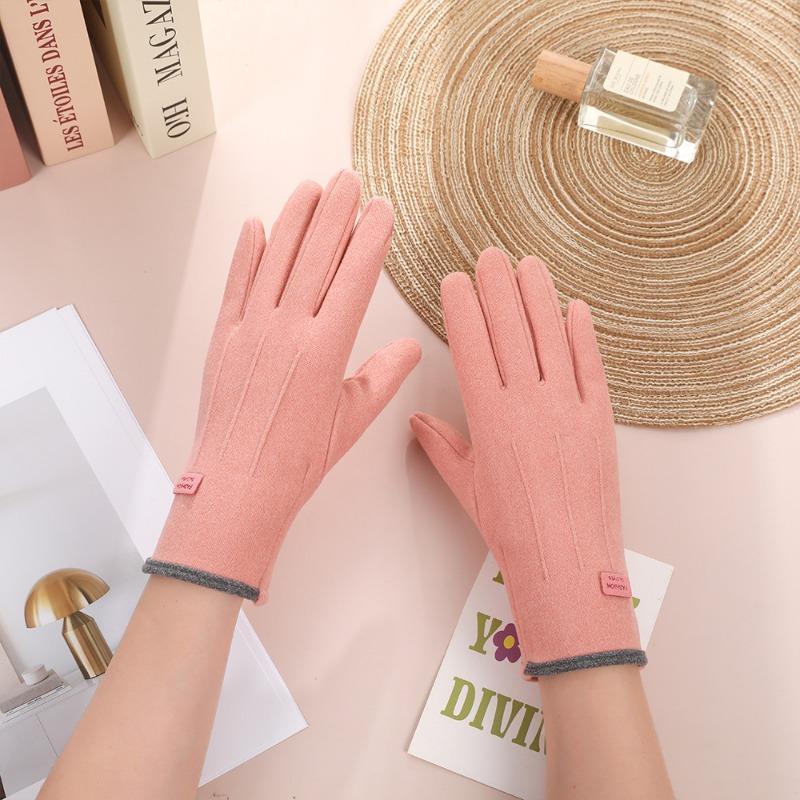 Warm gloves women's fleece cold-proof outdoor riding electric car rabbit down bow autumn and winter gloves