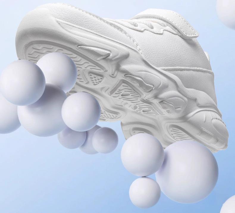 Kids' Lightweight Soft Sole Running Shoes - New Spring Leather Surface Black Casual Sneakers for Boys