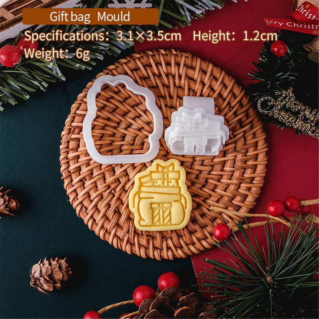 Plastic Biscuit Molds Cookie Embossing Moulds Christmas Patterned Cookie Cutters Baking Tools Plastic Baking Accessories