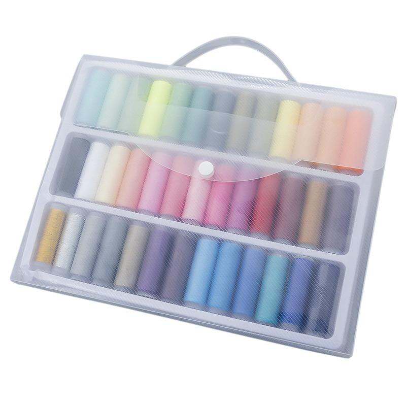 Box of 39 Colors Sewing Thread Handmade Small Spool Polyester 402 Thread 100m Small Spool Thread Set