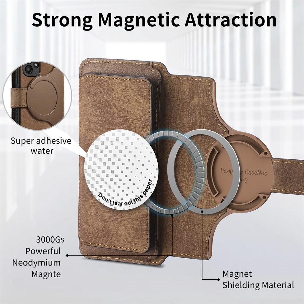 Für Oppo Reno14 5G (Global) Hülle CASENEO MW-02 Abnehmbare Magnetische Leder-Klapphülle