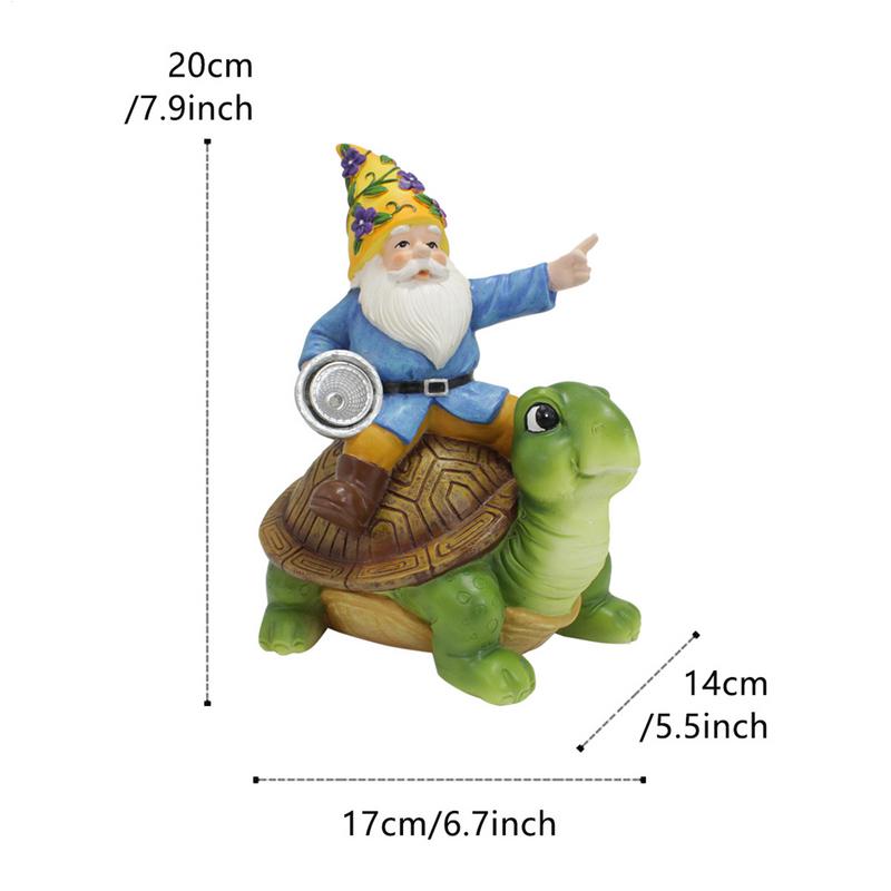 Turtle Garden Decor Turtle Statue With Solar Light And Gnome Waterproof Tortoise Sculpture Lawn Decoration For Balcony Courtyard