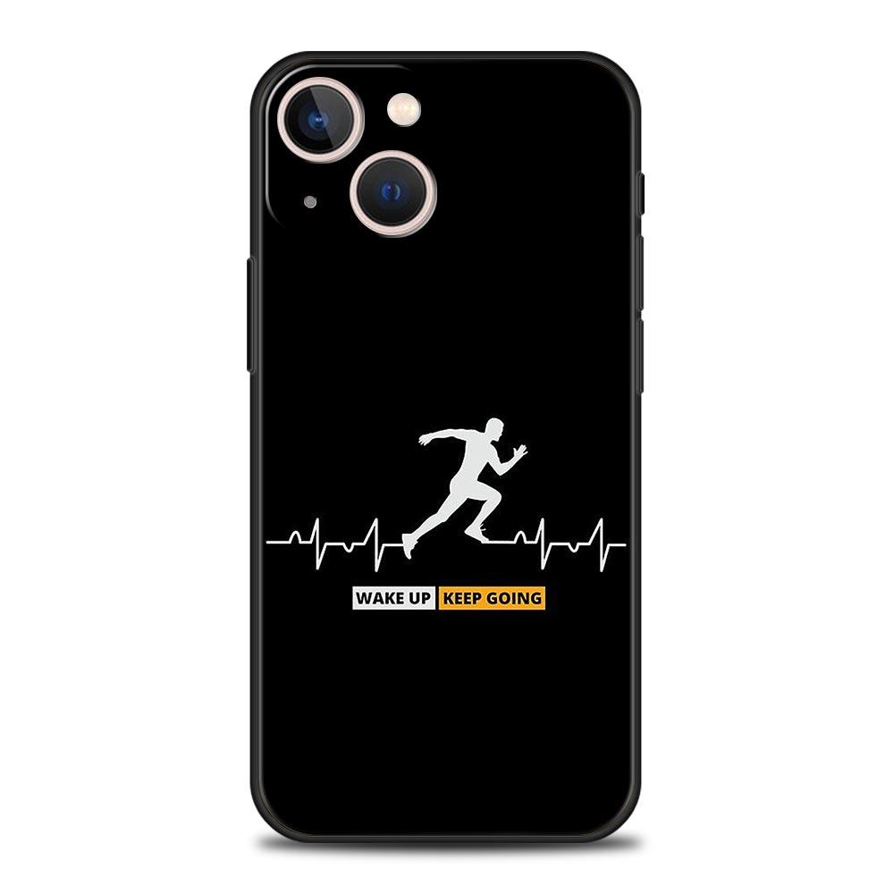 

Чехол для телефона для iPhone 17 16e 15 14 13 12 11 Pro Max SE 7 8 Plus Оболочка iPhone 16 Мягкий ТПУ Чехол Бег марафон Бег iPhone 15