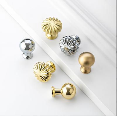 Creative French Gold Pumpkin Handle Retro Metal Cabinet Handles Decor Pull Cupboard Door Handle for Cabinet Kitchen