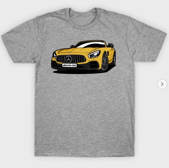 

Мужская унисекс футболка с коротким рукавом Mercedes GTR AMG, S-3XL, меланжево-серый, фан-арт S