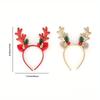 1Pc Christmas Cute Deer Antler Bell Plastic Headband for Holiday Parties, Living Room Window, Glass Door
