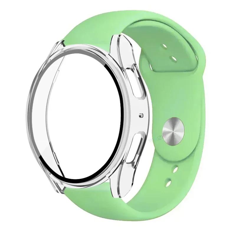 Case+Strap for Samsung Galaxy Watch 7 5 6 40mm 44mm Silicone Band 20mm Bracelet Tempered Glass Screen Film Case Protector Cover
