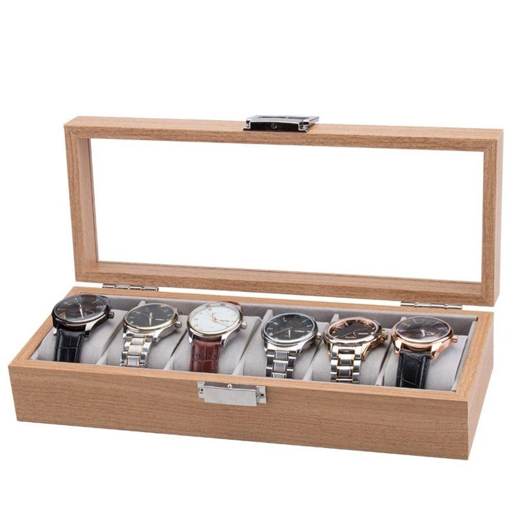 Window Display Watch Storage Case 3/6grids Wooden Watch Box Watch Storage Box  Jewelry Display Box