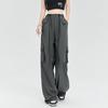 Fashion Casual Wide-leg Cargo Pants for Women Female Elegant High-waisted Long Pants Overalls 2026 New Loose Spring and Summer Simple Trousers 2395