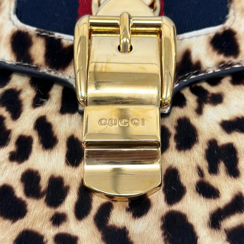 GUCCI Sylvie Leopard 421882 Shoulder Bag multicolor Women used