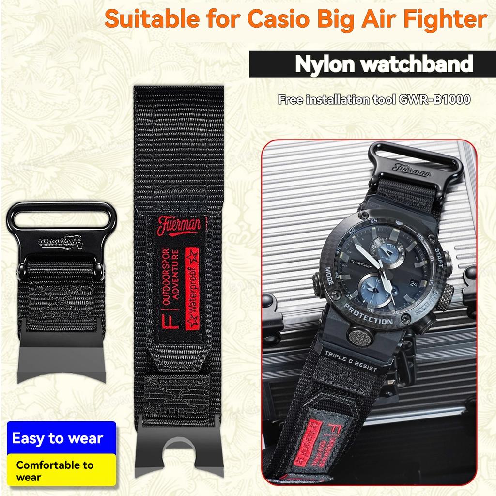 gwr-b1000 Waterproof watch strap For Casio Great Kongba GWR-B1000 modified Velcro watch with nylon canvas wristband