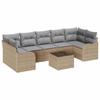 Garden Sofa Set with Cushions and Storage 8 Pcs Beige and Grey