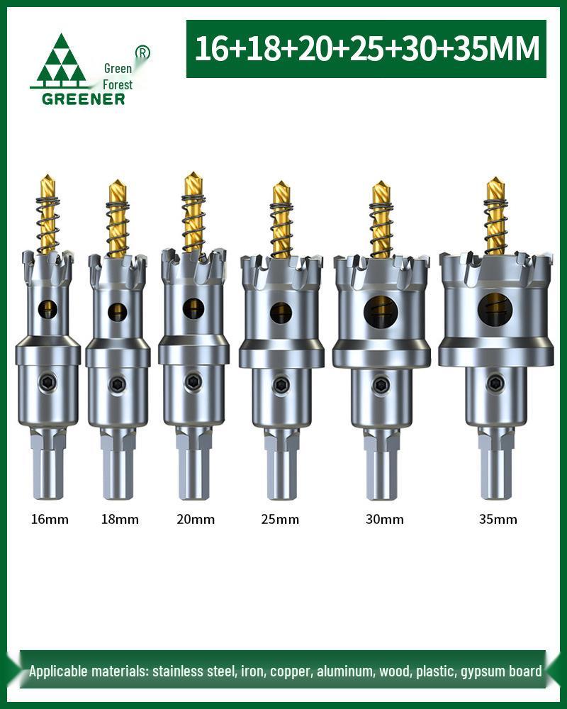 Green Forest Stainless Steel Hole Saw for Metal, Wood, and Aluminum Drilling