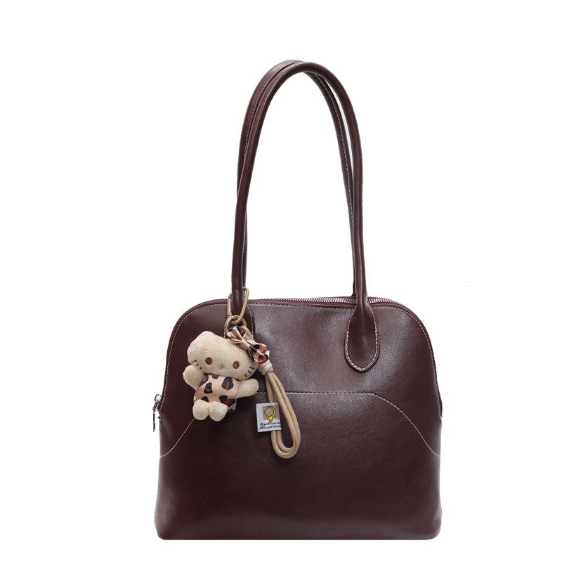 

Сумка большой вместимости Новая модная универсальная сумка через плечо Повседневная женская сумка no pendant темно-коричневого