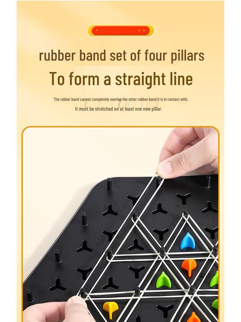 Triangle Chess Rubber Band Toy - Kids' Geometric Thinking Game for Intellectual Development and Parent-Child Interaction