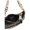 Moschino Logo Decorated Detachable Chain Handle Zip Closure Calfskin Tote Shoulder Bag Women bags Black A757980243555