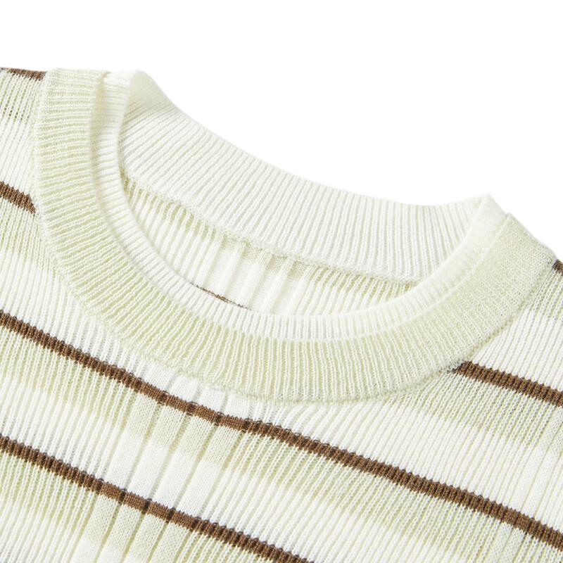 Letting Striped Faux Two-Piece Slim-Fit Sweater