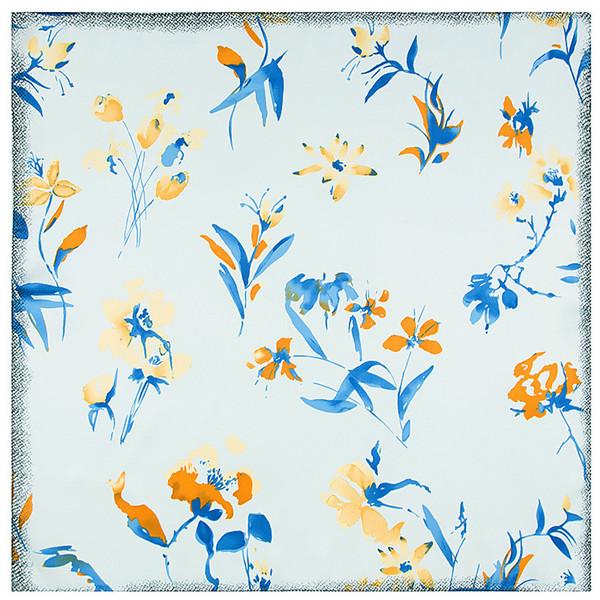 60cm 2024 New Brand Women Twill Silk Scarf Small Floral Printing Bandana Neckerchief Scarf Fashion Kerchief Square Scarves