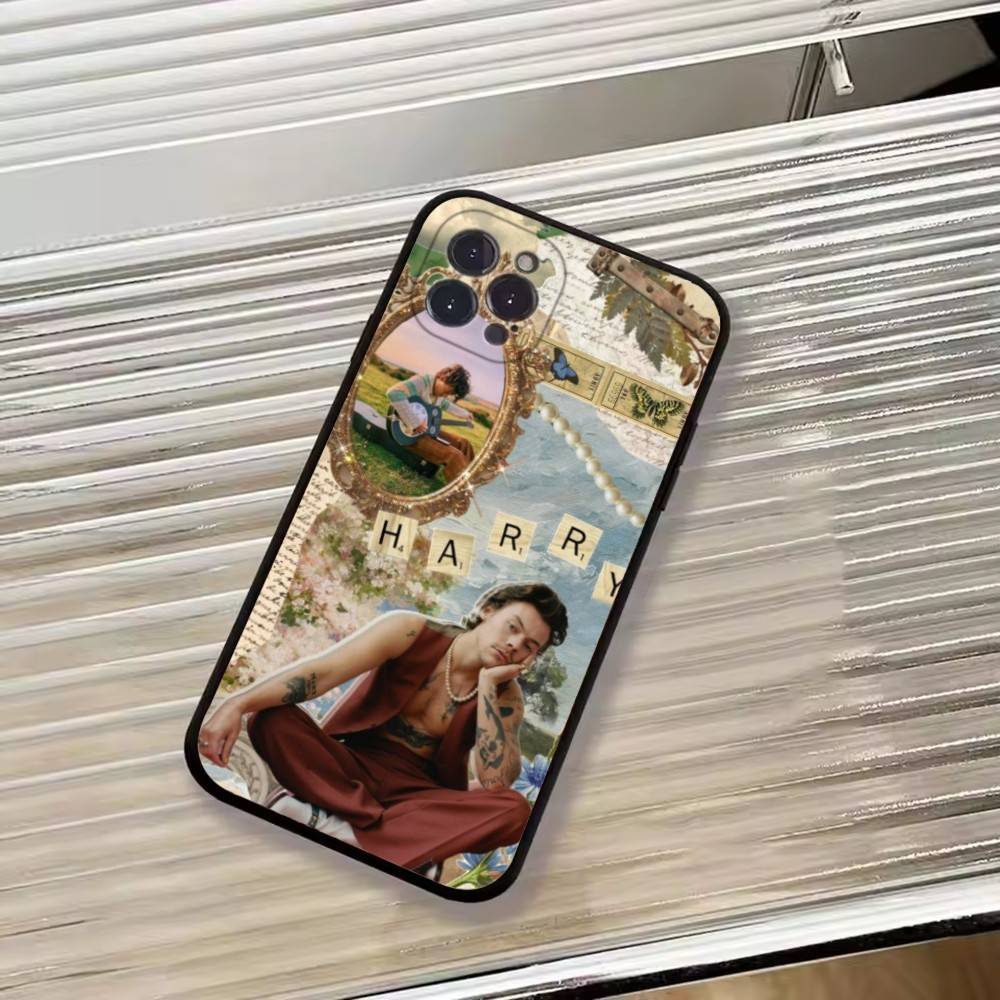 H-HaRRy Music S-Styles Phone Case For iPhone 17,16,15,14,13,12,11 Plus,Pro Max,XS,Soft Black Cover