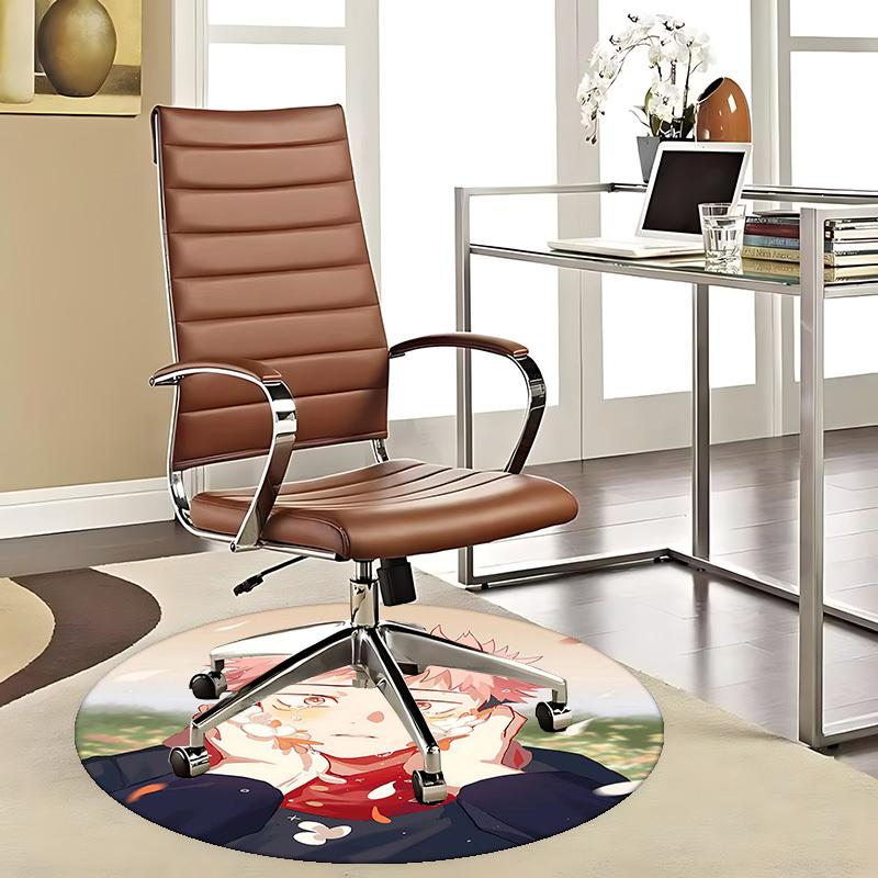

1pc Jujutsu Kaisen Satoru Gojo Anime Cartoon Design Round Carpet Office Chair Mat Non-Slip Rug Suitable for Home Decor Living Room Bedroom Game 80cm