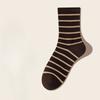 Female Spring and Summer Thin Stripe Sweat Absorbent Deodorant Boneless Moon Tube Cotton Socks