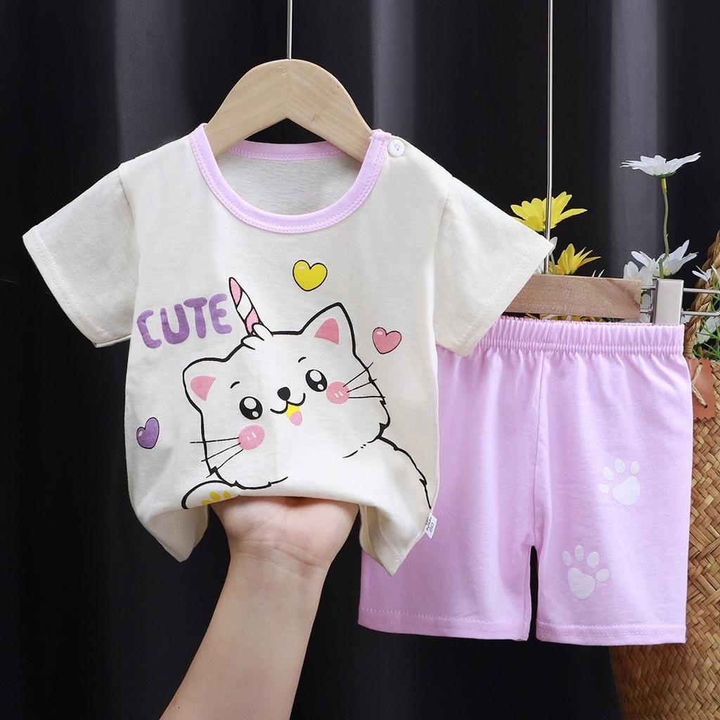 Children's Cotton T-shirt Set - Summer Boys' Casual Short-sleeved Shorts 2-piece Set