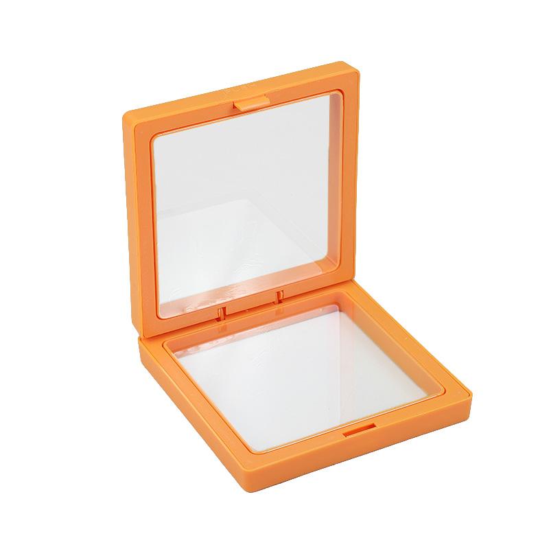 1Pc Jewelry Case PE Film Badge Storage Transparent Ring Casket Elastic Jewelry Display Container Dustproof Frame Portable