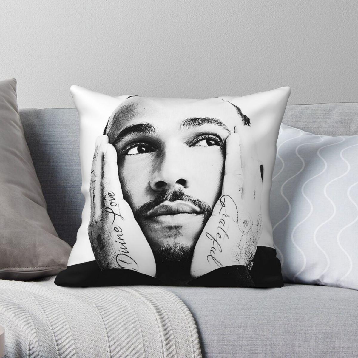 Green Harvest Unisex F1 Lewis Hamilton 44 Pillowcase Polyester Linen Velvet Pattern Zip Decor Pillow Case Sofa Cushion Case