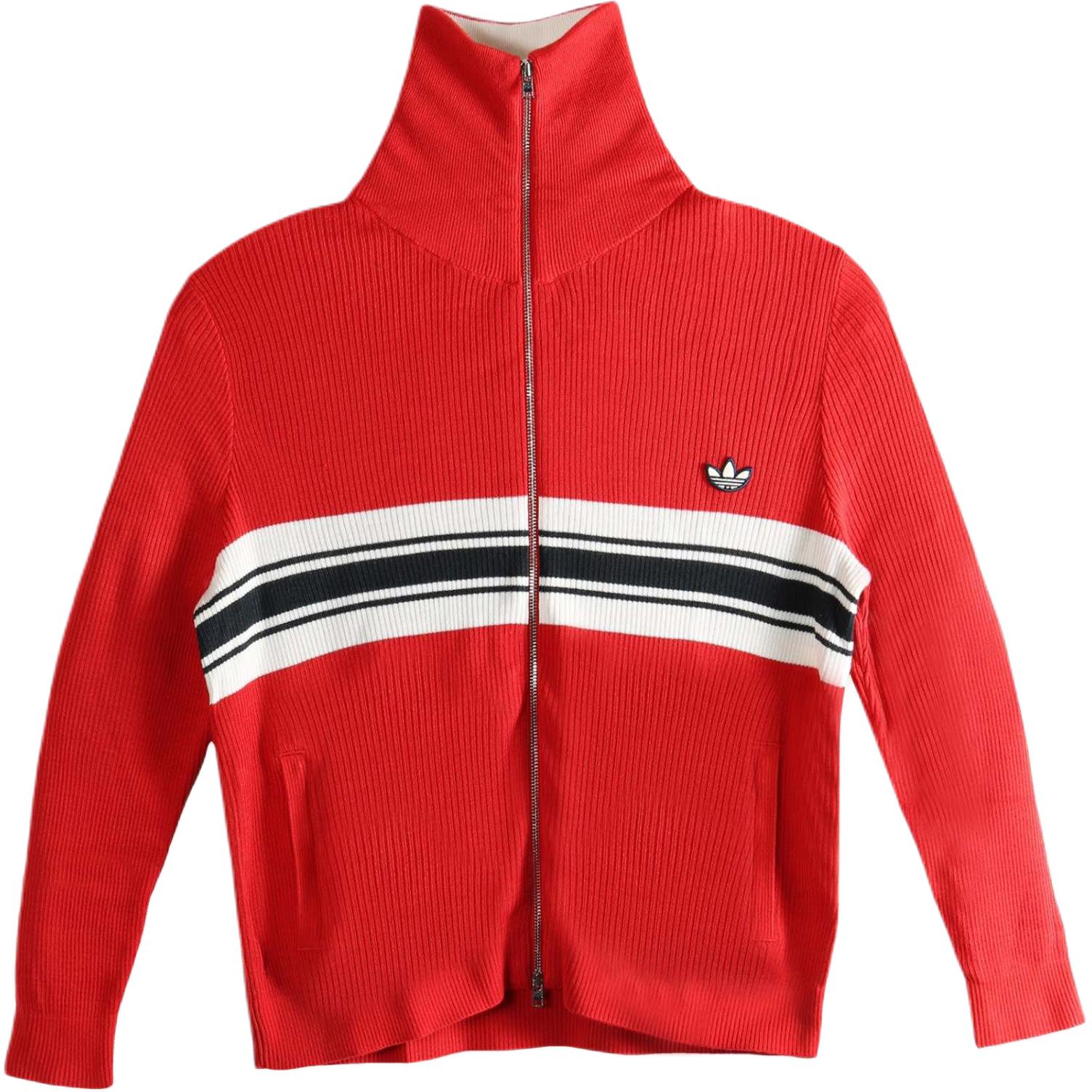 

Adidas Оригинальный трикотажный свитер с длинным рукавом и высоким воротником на молнии с полосками Wales Bonner Женский свитер KB2294 L