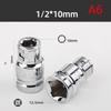 1/2" 1/4" 3/8" Ratchet Drive Socket Adapter 6.3/8/10MM Square Drive Hex Shank Socket Bits Converter Screwdriver Holder Adapter
