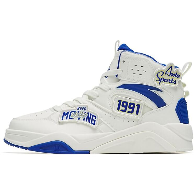 

новые Anta Lieyan3.0 Lian Yang 3 на липучках, противоскользящие, амортизирующие, износостойкие, высокие кеды для скейтбординга, бело-синие 41